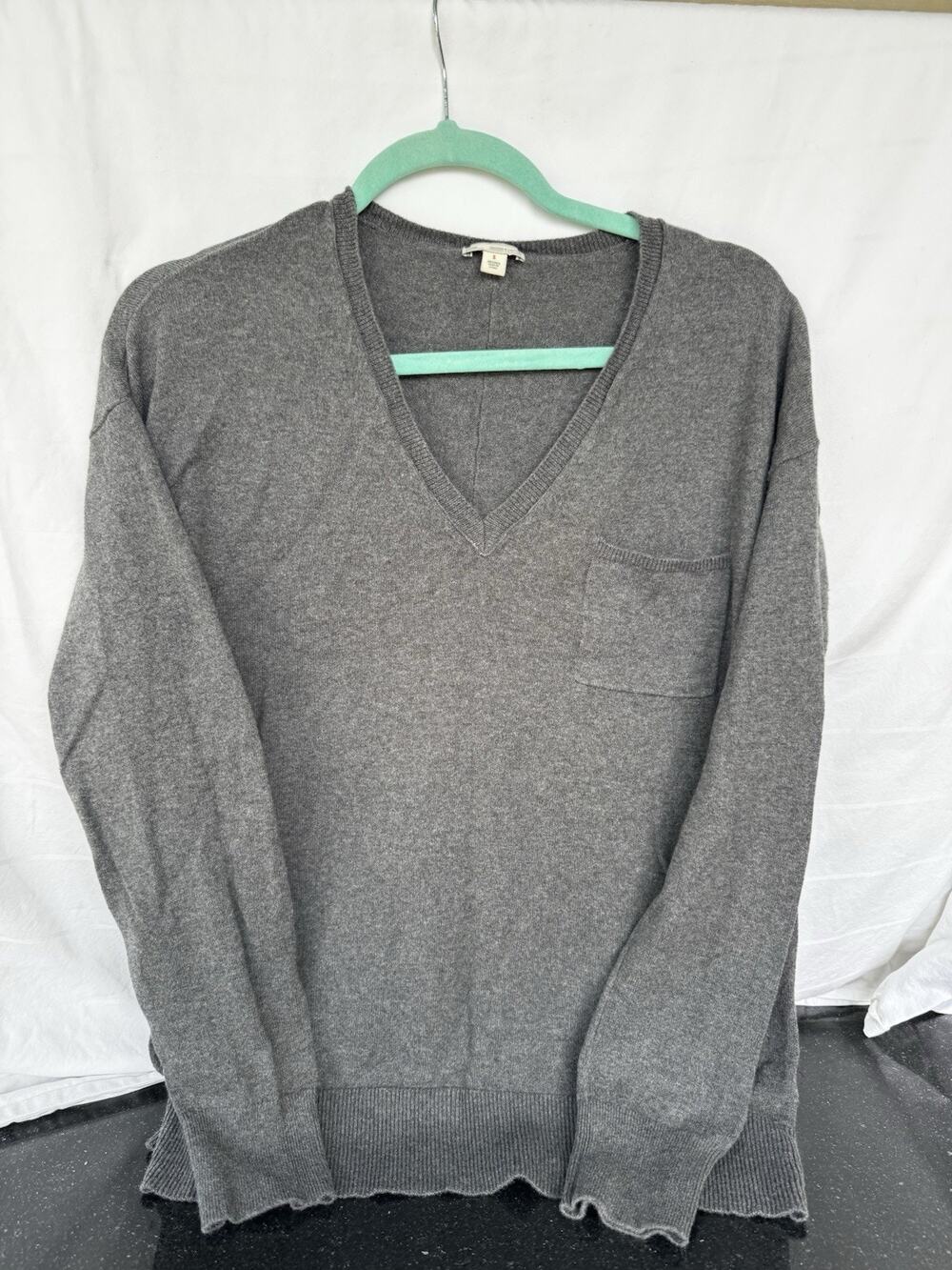 GAP BF V-Neck Sweater 100% Cotton knit charcoal Women's SmallSmall Heritage